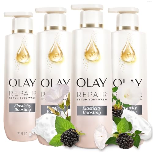 Olay Body Wash for Women, Elasticity Boosting, 20 fl oz Pack of 4 | Triple Complex with Repair Lipids & Collagen Peptide for Skin's Barrier | 24HR Intense Hydration for Bouncy, Resilient Skin - image 1