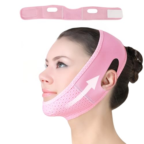 V Gesichtsmaske gegen Doppelkinn Wiederverwendbarer Face Wrap für strafferen Look V-förmiges Kinnband verstellbare Lifting-Maske für Frauen & Männer