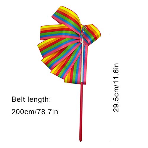 Ceqiny 5 stks Dance Linten met Wand 2 Meter Ritmische Gymnastiek Lint Regenboog Streamers Dance Streamer Ritme Sticks… - Image 7