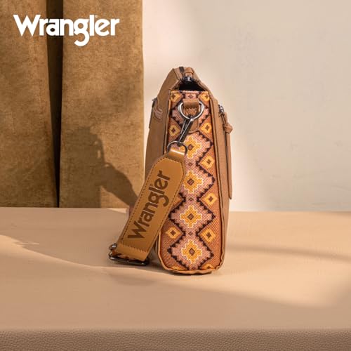 Image of Wrangler Aztec Crossbody Purse Medium Shoulder Bags for Women Western Handbag with Guitar Strap