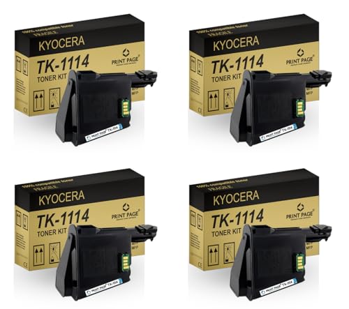 Image of TK-1114 Toner Cartridge Compatible for Printers FS-1040, 1060DN, 1020 MFP, 1041, 1120 MPF, 1061DN, 1025 MFP (Set of 4)