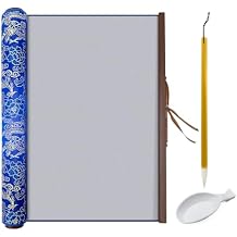 Reusable Calligraphy Cloth, No Ink Magic Water Painting Paper for Chinese Calligraphy Practice, Professional Water Drawing Mat Writing Cloth Scroll for Beginners -Blue