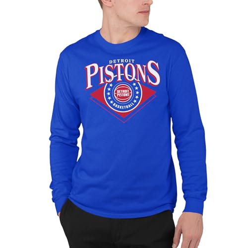 Camiseta Detroit Pistons manga larga que evita el frío en la cancha de basket