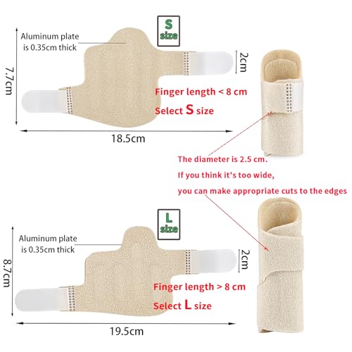Image of Obtheleg Finger Splint, Thumb Splint for Broken /Straightening /Arthritis, Adjustable Mallet Splint and Hand Brace, Breathable Finger Support Suitable for Each Finger - 1pc (L)