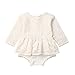 Carolilly Barboteuse Bébé Fille à Manches Longues ou sans Manches Jumpsuit Infantile en Dentelle et Tulle Costume Baptême Blanc 2,90(12-18 Mois)