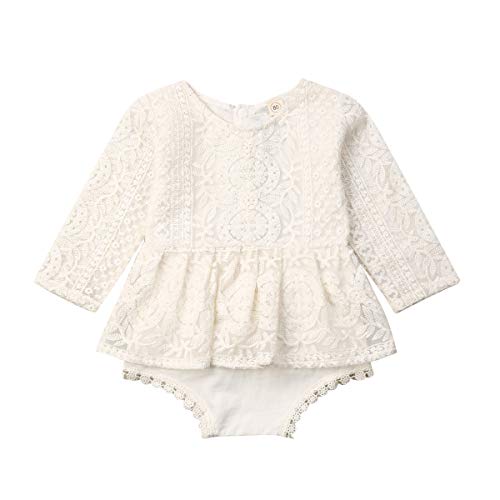 Image of CIYCUIT Baby Girl Lace Romper Boho Clothes Newborn Photography Outfits