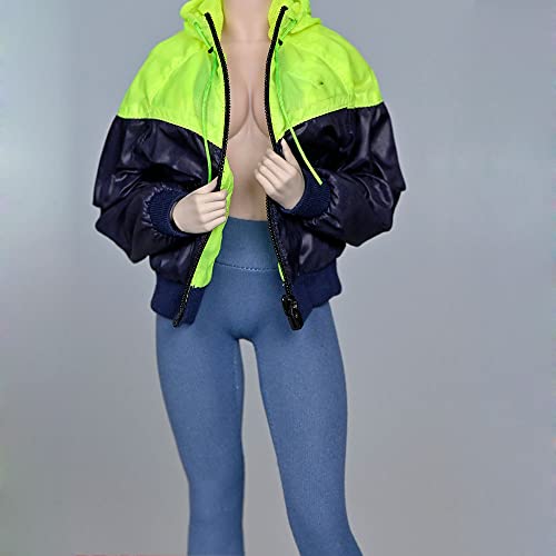 1/6 Scale Female Sportswear Bomber Jacket Coat Gym Leggings Yoga Pants Tights for 12" Action Figure Body Doll (Jacket+Leggings Set)2
