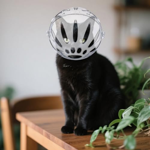 Casco para masticar para perros pequeños y gatos con capucha ajustable 3