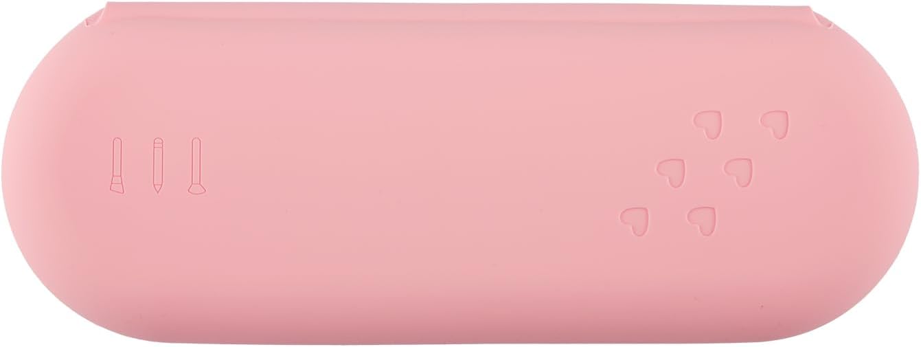 Thyonta Magnetic Silicone Cosmetic Brush Bag Exquisite and Durable Waterproof Portable Bag Suitable for Women’s On-The-Go Travel Organizer（Pink）