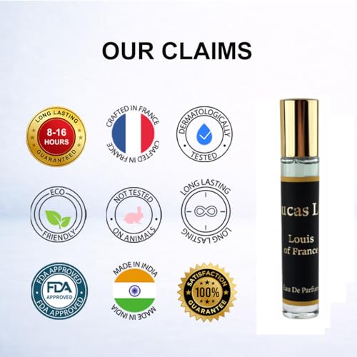 Image of Louis Of France Eau The Perfume For Man, 8-16 Hours Lasting, Grapefruit, Lemon, Ginger, Jasmine, Ceder, Sandalwood