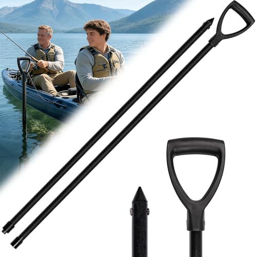 SFNSM 8.45ft Shallow Water Anchor Pole High Strenght Fiberglass Push Pole for Boat Kayak Stay Put Anchor Pole with Metal Tip & T-Handle