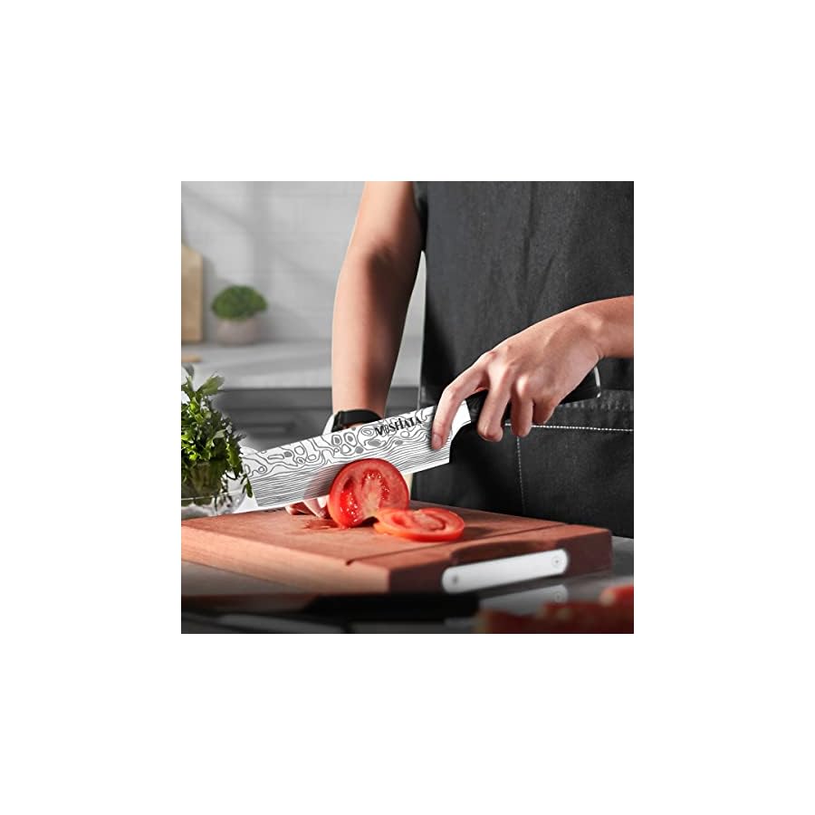 MOSFiATA-Professional-Chef-Knife-Set-with-German-High-Carbon-Stainless-Steel-Kitchen-Knife-Set-3-PCS-8-Chefs-Knife-7-Nakiri-Knife5-Utility-Knife-Knives-Set-for-Kitchen-with-Gift-Box MOSFiATA Professional Chef Knife Set with German High Carbon Stainless Steel Kitchen Knife Set 3 PCSwith Finger Guard,Knife Sharpener,Knives Set for Kitchen with Gift Box