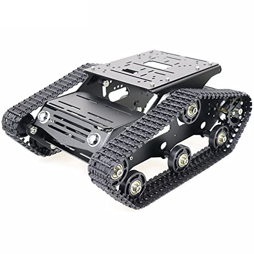 Professional Yp100 Metal Robot Tank Car Chassis Kit With 2Pcs Encoder Dc Motor For Arduino/Raspberry Pie/Microbit, Caterpillar Tracked Crawler For Diy Maker Steam Education Robotics Platform Model #TOP6