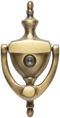 Brass Accents A07-K6551-PVD: 6" Traditional Door Knocker w/Eye viewer - Lifetime Polished Brass