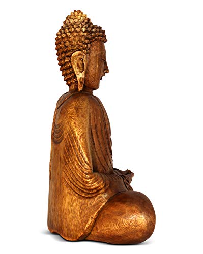Estatua Buda de Madera G6 Collection 12 pulgadas miniatura 7