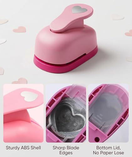 Image of 101 Pcs Stamp Puncher and Origami Paper, Postage Stamp Punch, Paper Punch Tool Set for DIY Scrapbooking and Craft Projects (Light pink)
