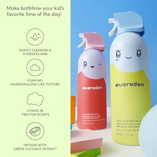 Evereden Kids Foam Soap, Cloud Body Wash (6.7 fl. oz., Coconut Splash): Spray, Shape & Splash: The Fun, Fluffy Foam That Makes Bath Time Playtime, Hydrating Foaming Bath Soap for Sensitive Skin