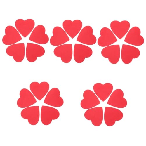 Aimants de bureau cœur rouge et notes autocollantes pour mémo | Lot de 5