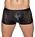 Produktbild Orion Herren-Pants - verführerische Boxer-Shorts für Männer, mit Front-Reißverschluss, seitlichen Mesh-Einsätzen, Latex-Optik, eng anliegend, schwarz