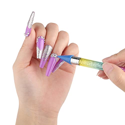 NMKL38 Caneta pontilhada com ponta dupla, cera, strass, lápis, design de arte de unhas, cristal, dia