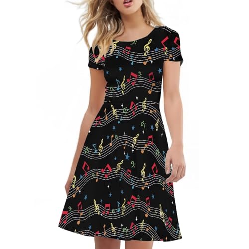 Image of Biyejit Women's Summer Casual Short Sleeve T-Shirt Swing Dress Crew Neck Plus Size S-4XL