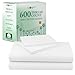 California Design Den Queen Sheet Set - Luxury 600 Thread Count Sateen, 100% Cotton Deep Pocket Queen Sheets with All Around Elastic, Snug Fit, Hotel Quality Bedding Set - White