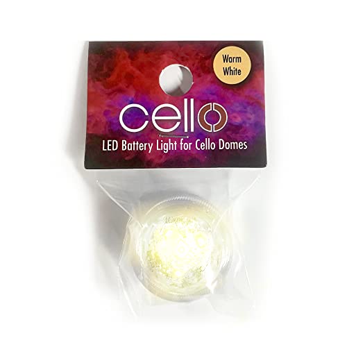 Cello White Submersible LED Light - Battery Operated, Waterproof, and Versatile LED Battery Tea Lights. 1 X Flameless Button LED Tea Light Ideal for Porcelain tealight Holder Domes. (White Light)