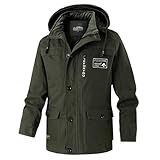 AQAYL Men's Winter Coats Fleece Lined Cargo Jacket Military Utility Jacket Plus Size Parka Coat with Detachable Hood