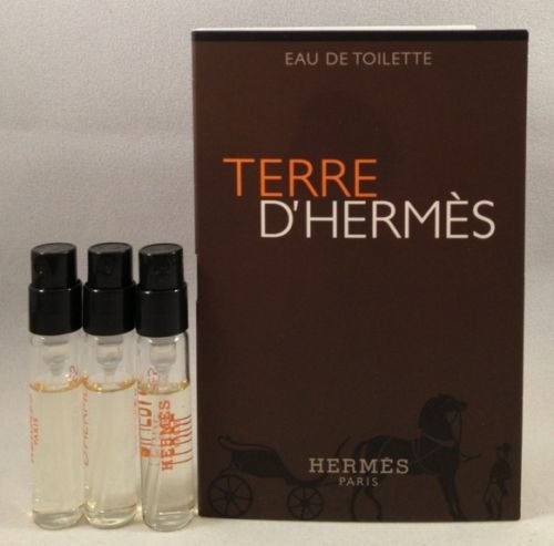 3 Hermes Terre D hermes EDT Spray Vial Sample .06 Oz 2 Ml Each
