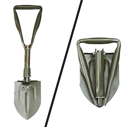 OMAC Portable Military Folding Snow Shovel for Car Home Garage Hiking Shovel with Carrier