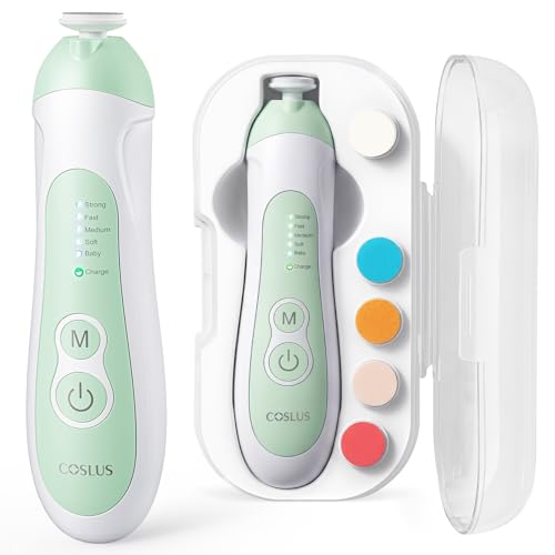 COSLUS C52 Kabelloser​ Elektrischer Baby Nagelfräser mit LED-Display, Grün – Ansicht 1