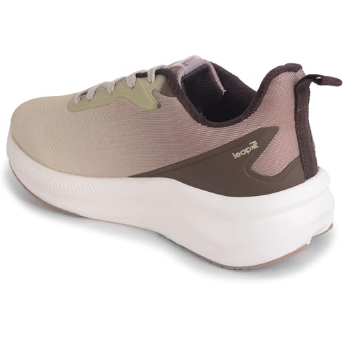 Image of Liberty Leap7x EVELSTER1E Men Sports Running Shoes - Beige & Grey | Comfortable and Durable Lace-Up Closure - Suitable for Lacing Walking, Gym, Jogging and Outdoor Shoes for Man - Cushioned Footbed