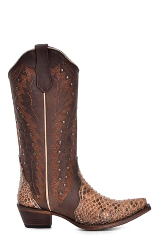 CIRCLE G by Corral Brown with Python Print Women's Exotic Python Western Boots L60452