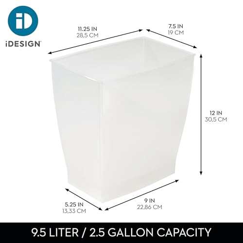 iDesign prostokątny kosz na śmieci, 11 l, spa, Frost