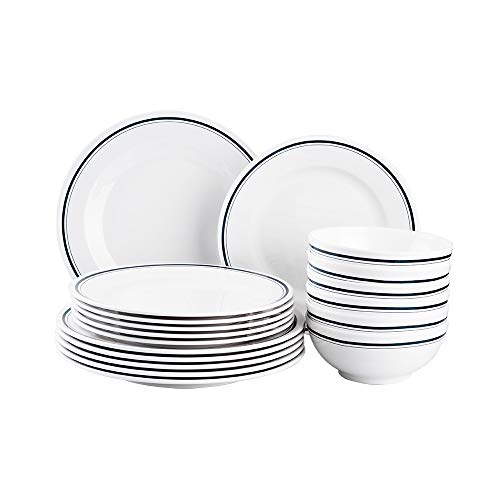 T-mark Melamine Dinnerware Set - 18 Pcs Outdoor Use Melamine Dinner Plates