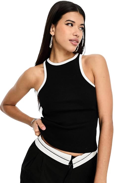 Image of BE SAVAGE Ribbed Tank Top for Women | Printed Crop Tops | Half-Sleeves T-Shirt for Girl's Women's