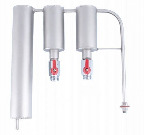 Columna de destilación de acero inoxidable + 2 colonos + termómetro | Condensador Graham | Aparato de destilación en espiral | destilador de alcohol