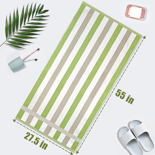 Image of Stripe Shower Towels 2 Pack, Super Absorbent Quick Dry Towels for Bathroom