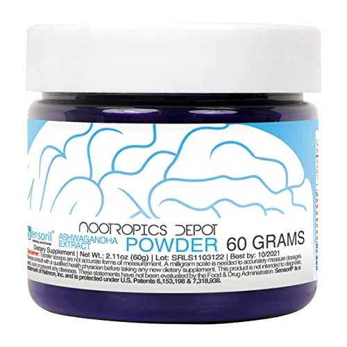 Nootropics Depot Sensoril Ashwagandha Powder 60 Grams | Ayurveda Supplement | Supports Healthy Energy, Mental Cognition #TOP3