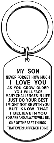 JMIMO Son Gifts Son Keyring from Mum Dad Inspirational Gifts for Son Birthday Christmas Gifts