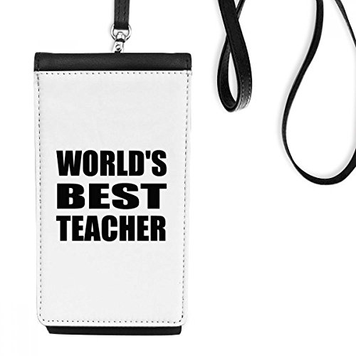 Sac téléphone Meilleur Professeur pochette suspendue en faux cuir noir pour étudiant