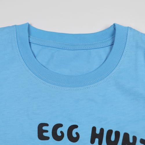 Image of Toddler Boys Easter Shirt Short Sleeve Kids Digger Eggs Hunt T-Shirt Cotton Dinosaur Bunny Outfits Tee Top 2-7 Years