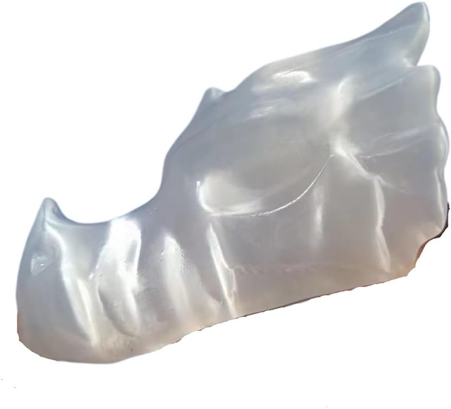 1pcs 9-10cm Transparent Gypsum Dragon Head, Quartz Crystal Carved Skull