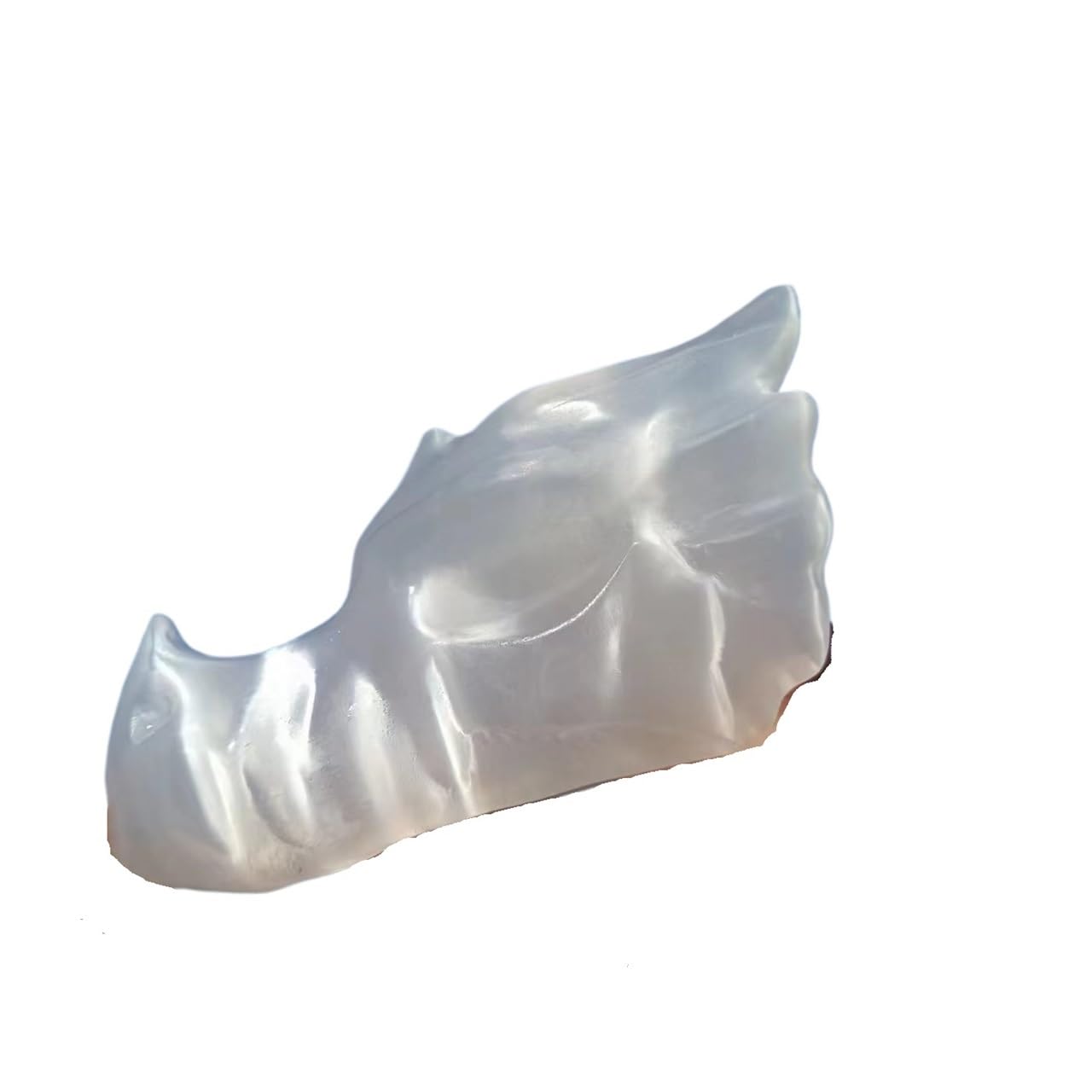 QWZTAEOZA 1pcs 6-7cm Transparent Gypsum Dragon Head, Quartz Crystal Carved Skull