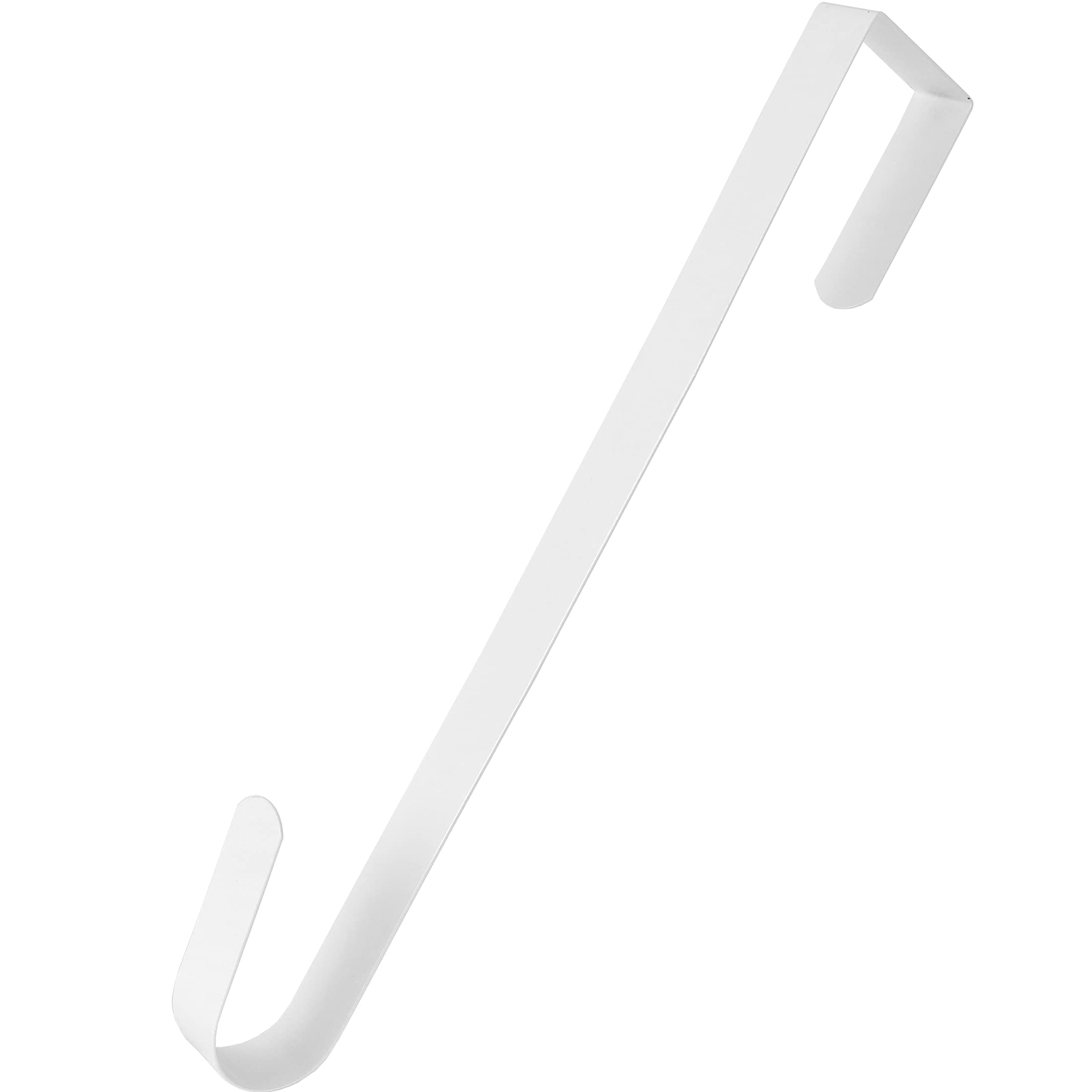 RN'D Over Door Wreath Hanger Hook - Thin Metal Overdoor Wreath Holder Seasonal Hanger Hooks for Front or Back Door (White, 15")