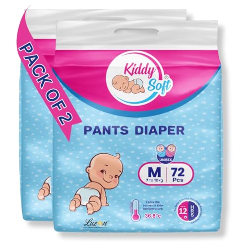 Image of Baby Diaper Pants, Medium (M), 144 Counts | with 5 Layer All Night Leakage Protection & Quick Absorbency | For Babies of 7-12 Kg | Up to 12 hours Protection | Rash Free Comfort Diapers