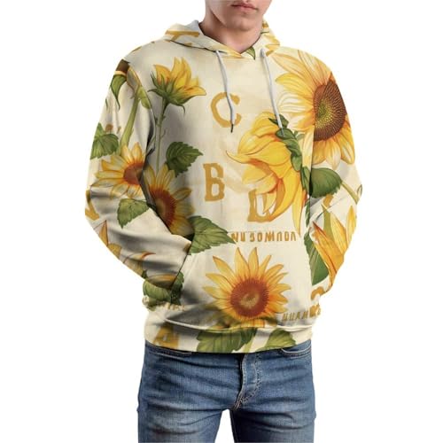 Sweat à Capuche Tournesol Alphabétique Hoodie Pullover Mixte - 6