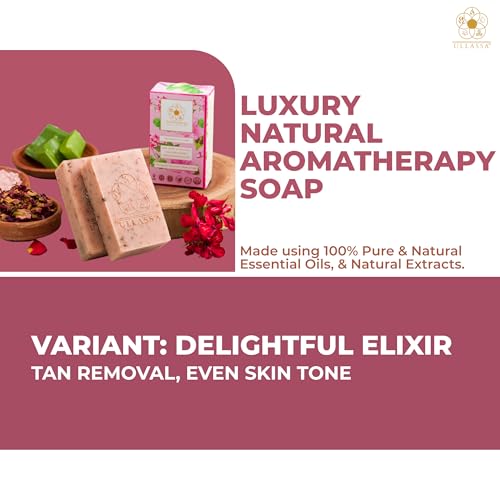 Image of Aromatherapy Soap | Tan Removal, Spot-less Complexion, Moisturizing & Hydrating | Rose Geranium & Cardamom | For Women & Men (Pack of 2)