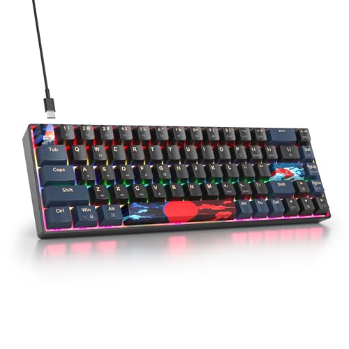 Image of 65% Mini Wired Keyboard Backlit for Office Gaming,68 Samurai B