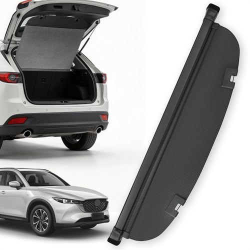 Blycorul Trunk Cargo Cover for Mazda CX5 2025 2017-2024 with Carbon Fiber Texture Ends Anti-Peeping Retractable Security Shade for Privacy CX-5 Accessories